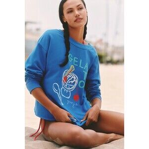 By Anthropologie Celandine Jordan Nickson Graphic Crew-Neck Sweatshirt L 283706